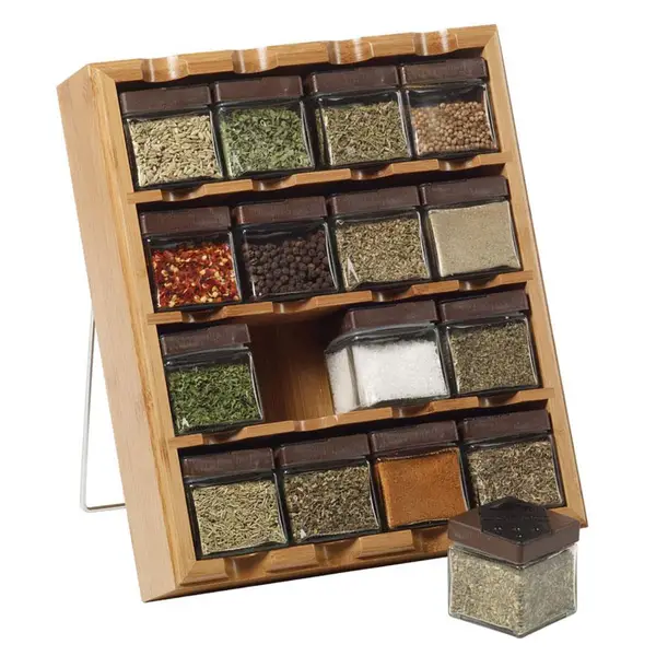 Kamenstein 16 Jar Plaza Spice Rack with Ridge Metal Cap