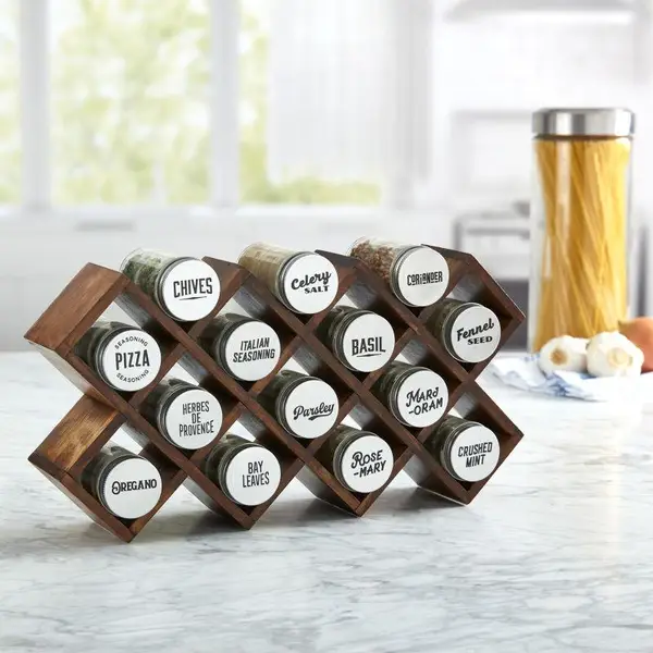 Kamenstein 14-Jar Wood Criss Cross Rack - 5239105 | Blain's Farm