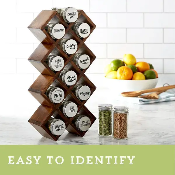 Kamenstein 14-Jar Wood Criss Cross Rack - 5239105 | Blain's Farm