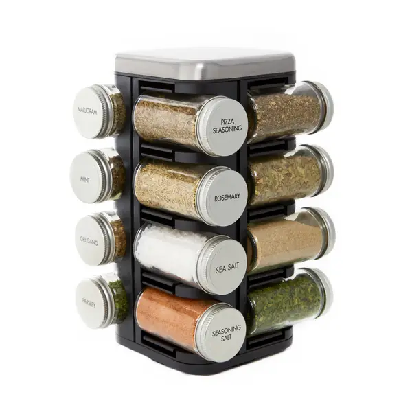 Kamenstein 20 Jar Heritage Revolving Countertop Spice Rack Organizer with  Spices Included, FREE Spice Refills for 5 years, Brushed Stainless Steel