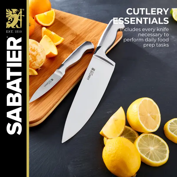 Sabatier Forged Stainless Steel Slicing Knife with Edgekeeper  Self-Sharpening Blade Cover, High-Carbon Stainless Steel Kitchen Knife,  Razor-Sharp