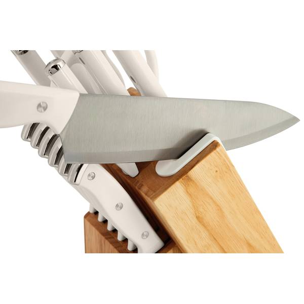 Triple Riveted Slim Knife Block Set With Built in Sharpener 14