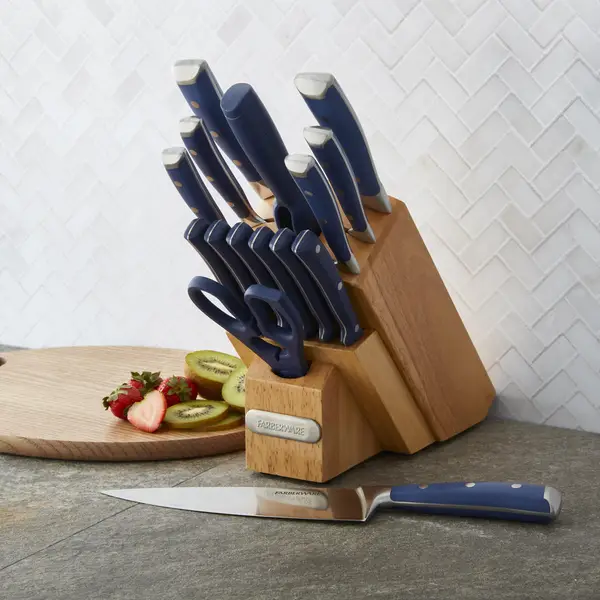 Farberware 15-Piece Triple Riveted Knife Block Set - Cutlery