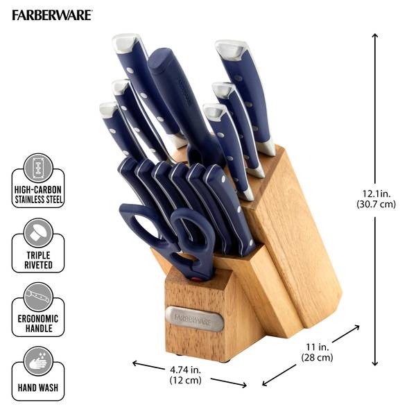 Farberware 15-piece Black Forged Triple Riveted Stainless Steel