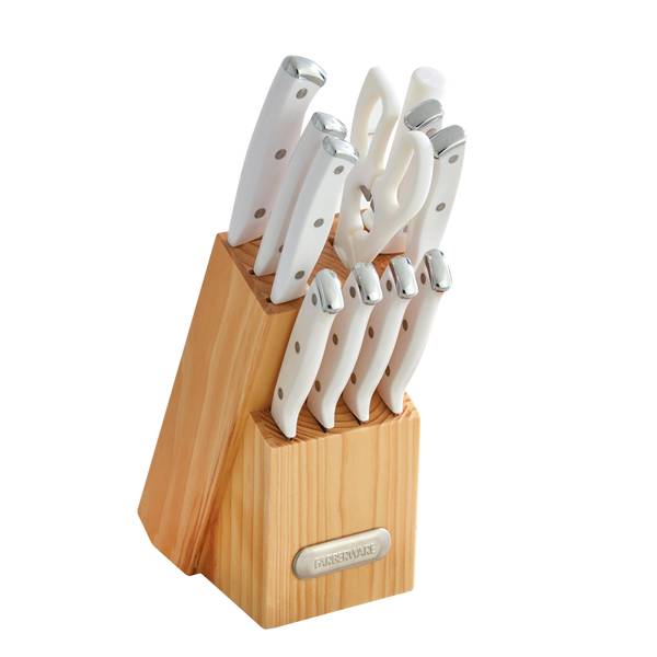 Farberware 15-Piece Triple Rivet Kitchen Knife Block Set with