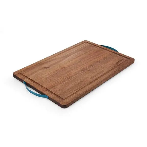 Farberware 12x18 Acacia Cutting Board with Teal Handles - Cutting Boards