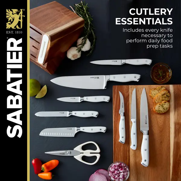 Sabatier 15-Piece Forged Triple Rivet Knife Block Set with Built-in  Sharpener - 5272315
