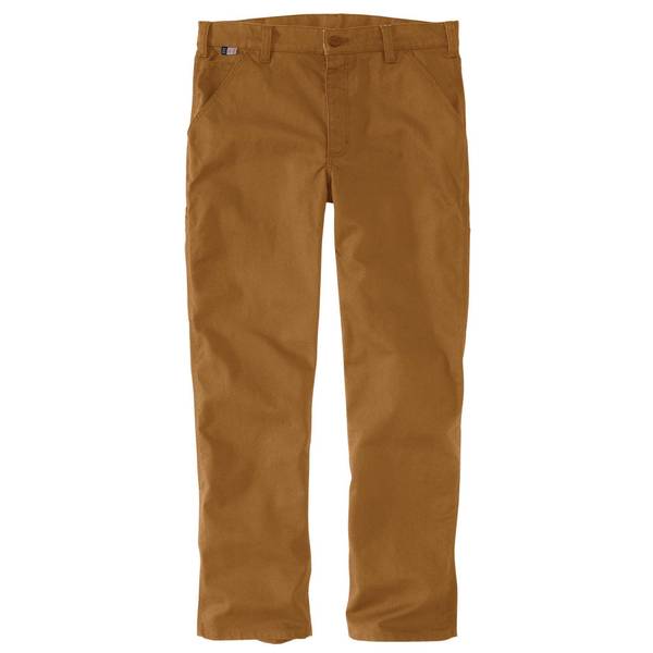 Carhartt Men's Flame Resistant Rugged Flex Relaxed Fit Duck Utility Work  Pants - 105014-BRN-32x30