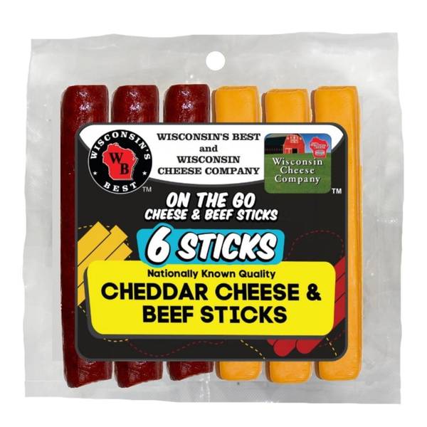 Wisconsins Best 6 Oz 6 Sticks Cheddar Processed Cheese And Beef Pack 24020ca Blains Farm
