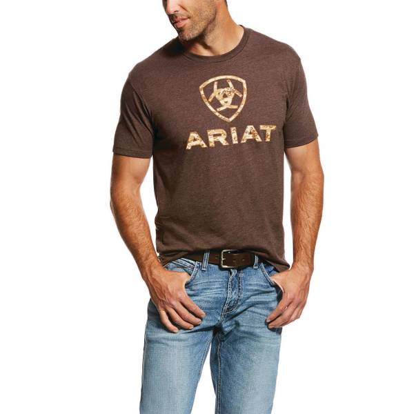 ARIAT Men's Liberty USA Digi Camo Short Sleeve Graphic T-Shirt, Brown ...