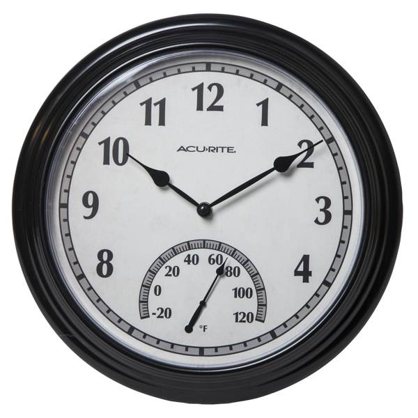 Acurite 24 in. Illuminated Outdoor Clock with Thermometer and Humidity Sensor