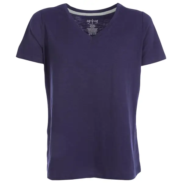 Women's Long Sleeve Slub Jersey Henley Top in Eclipse Navy