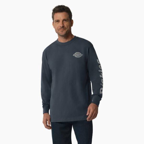 Dickies Men's Long Sleeve Heavyweight Logo T-Shirt - WL22CAF-M | Blain ...