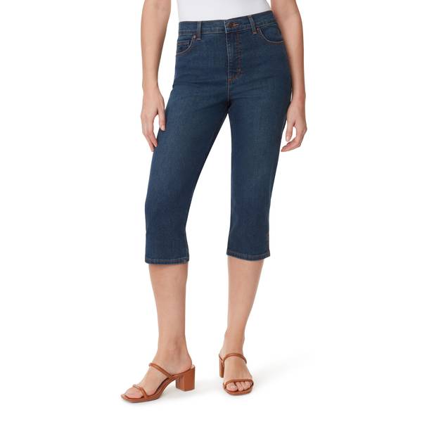 Gloria Vanderbilt Capri Jeans Womens Size 12 Amanda Lace Up Stretch  HighRise  Inox Wind