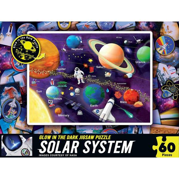 Masterpiece Puzzle 60-Piece NASA Solar System Glow in the Dark Puzzle ...