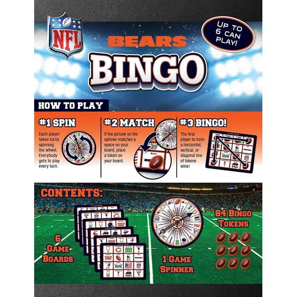 MasterPieces Officially licensed NFL Chicago Bears Checkers Board Game for  Families and Kids ages 6 and Up