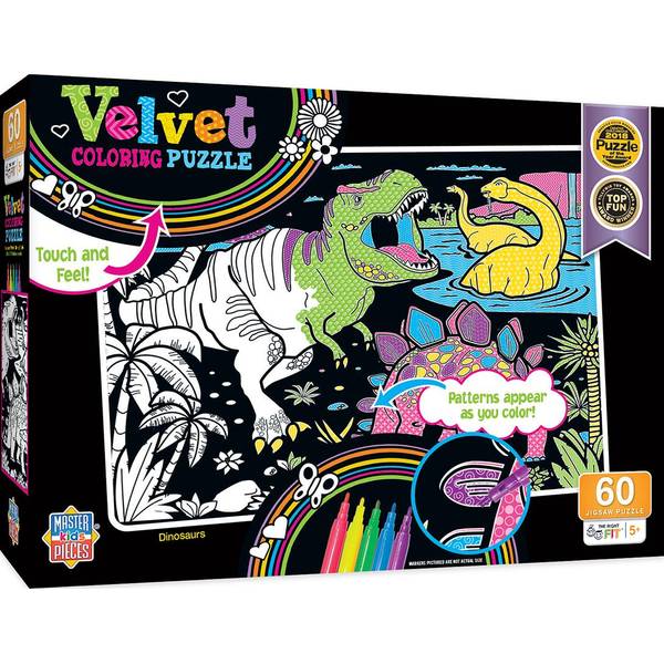 Photo of 60-Piece Velvet Coloring Dinosaurs Puzzle