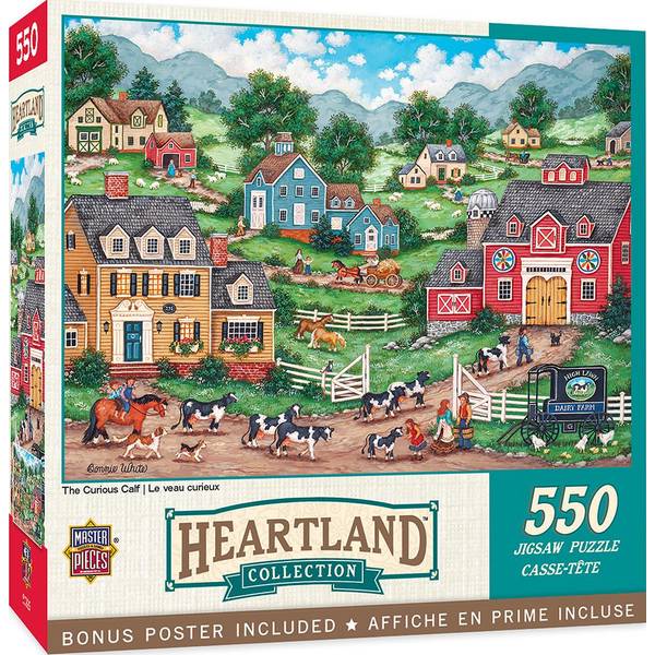 Masterpiece Puzzle 550-Piece Heartland Collection Curious Calf Puzzle ...