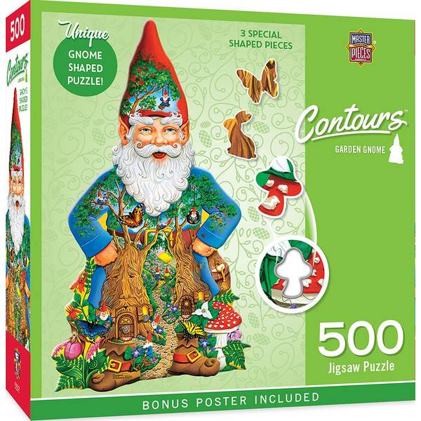 Photo of 500-Piece Contours Garden Gnome Shape Puzzle