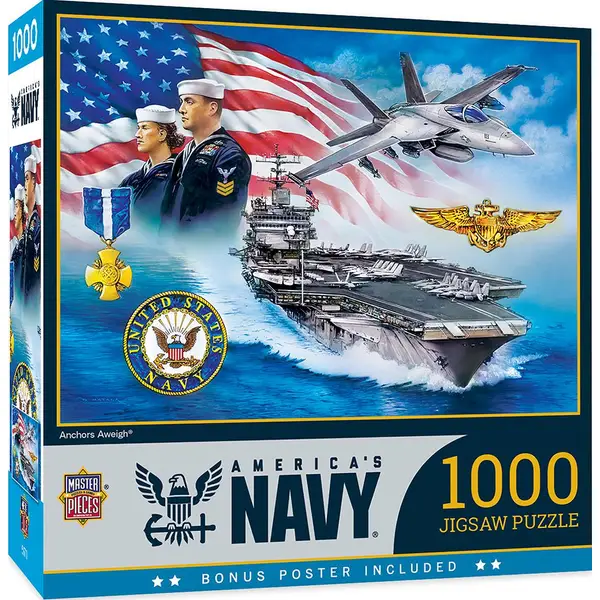 Masterpiece Puzzle 1000-Piece U.S. Navy Anchors Aweigh - 72122