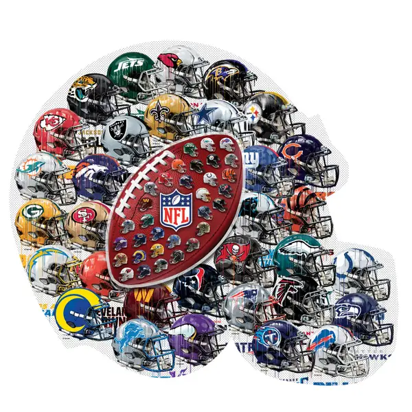 Masterpiece Puzzle 500-Piece NFL Teams Drip Art Helmet Shaped
