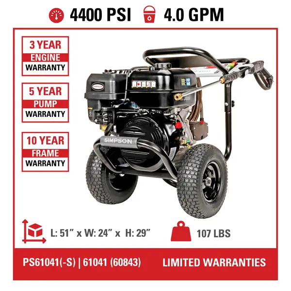 PressuReady® 3400 PSI at 2.5 GPM Powered Cold Water Gas Pressure Washer