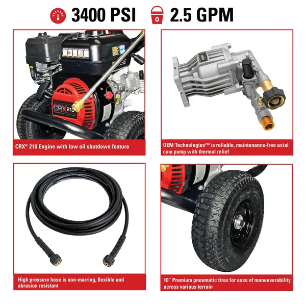 PressuReady® 3400 PSI at 2.5 GPM Powered Cold Water Gas Pressure Washer