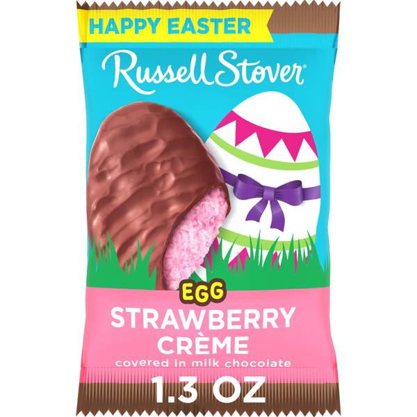 Russell Stover 1.3 oz Milk Chocolate Strawberry Creme Egg 3260322