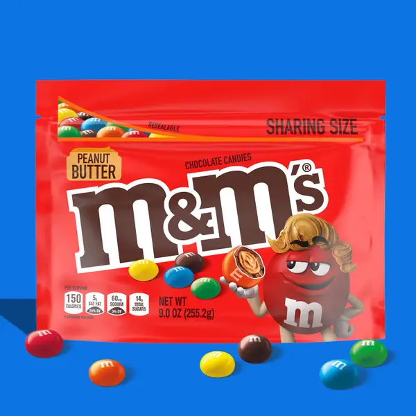 M&Ms 9 oz Peanut Butter Milk Chocolate Candy Sharing Size