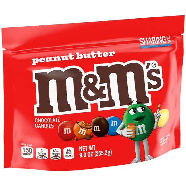 M&M's 9 oz Peanut Butter Milk Chocolate Candy Sharing Size Bag