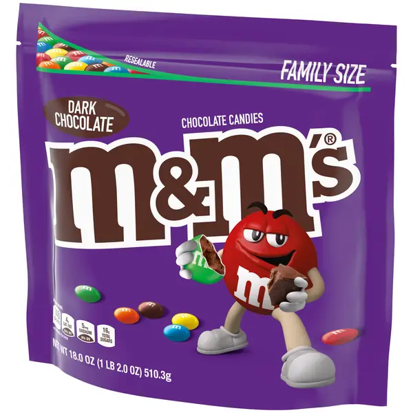  M&M'S Dark Chocolate Candy Family Size 19.2-Ounce Bag