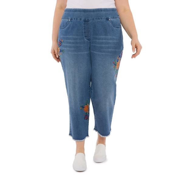 Alfred Dunner Women's Plus Size Stretch Denim Ankle Pants - 32802UA-525-18W