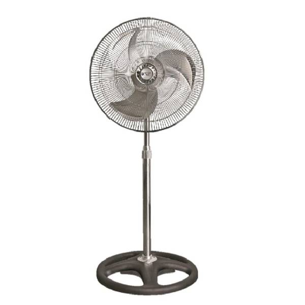 Comfort Zone 30” High-Velocity 3-Speed Industrial Pedestal Fan with  Aluminum Blades and Adjustable Height, Black