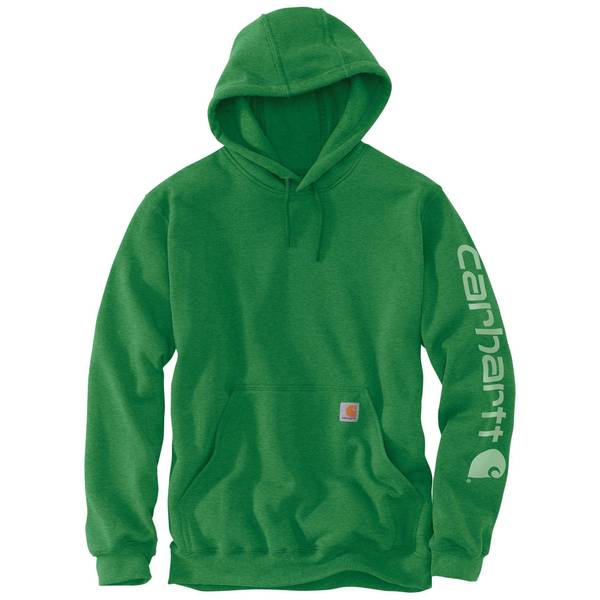 Carhartt Men's Loose Fit Midweight Logo Hoodie, Holly Green Heather, 2X ...