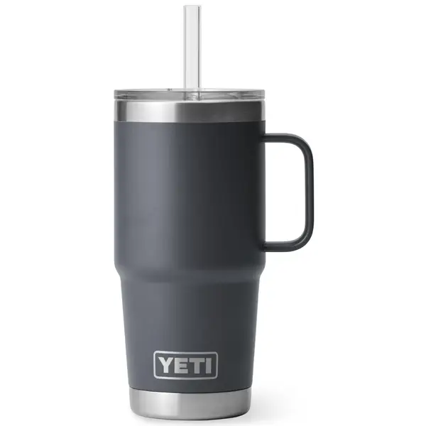 YETI Rambler 25 oz Straw Mug, Vacuum Insulated, Stainless Steel, White