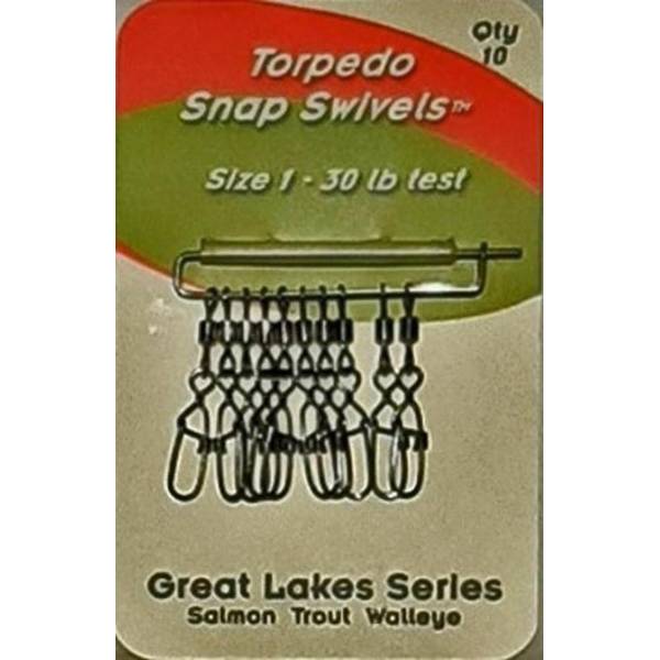 Torpedo Size 1 30 lb Snap Swivels - S0013