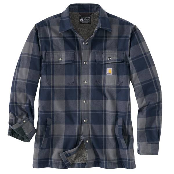 Carhartt Men's Relaxed Fit Flannel Sherpa-Lined Shirt Jacket ...