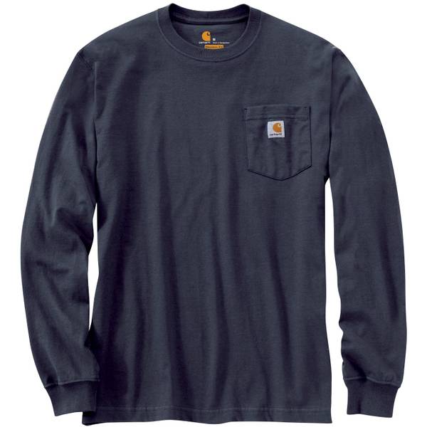 Carhartt Men's Long Sleeve Workwear Pocket T-Shirt, Navy, 2XL - K126NVY ...