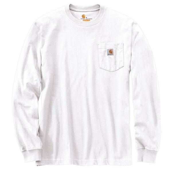 Carhartt Men's Long Sleeve Workwear Pocket T-Shirt, White, XL - K126WHT ...