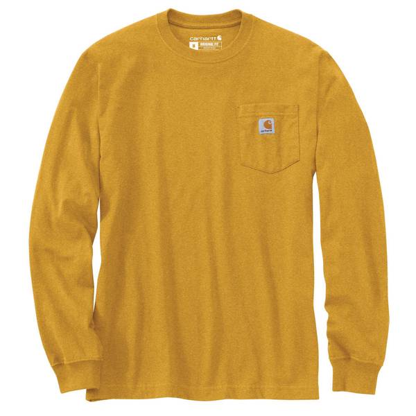 Carhartt Men's Long Sleeve Workwear Pocket T-Shirt, Honeycomb Heather ...