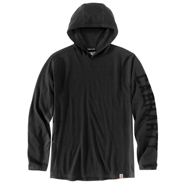 Carhartt Men's Force Relaxed Fit Long-Sleeve Logo Hooded T-Shirt