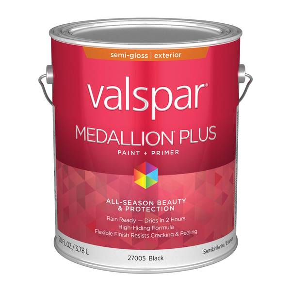 Valspar 1 Gallon Black SemiGloss Medallion Plus Exterior Paint