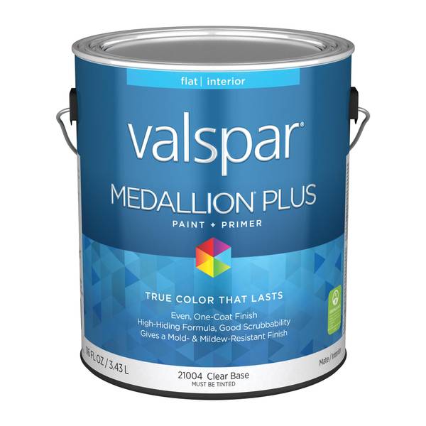Valspar 1 Gallon Clear Base Flat Medallion Plus Interior Paint & Primer