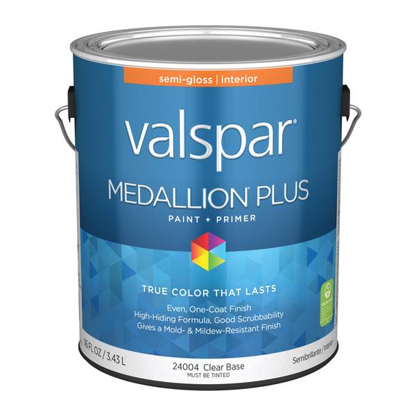 Photo of 1 Gallon Medallion Plus Interior Paint + Primer, Semi-Gloss, Clear Base