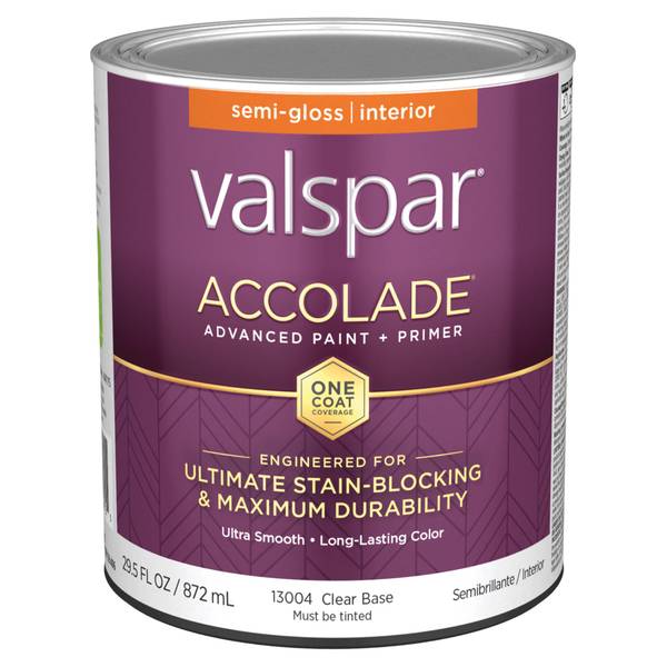 Photo of 1 Quart Accolade Interior Paint + Primer, Semi-Gloss, Clear Base