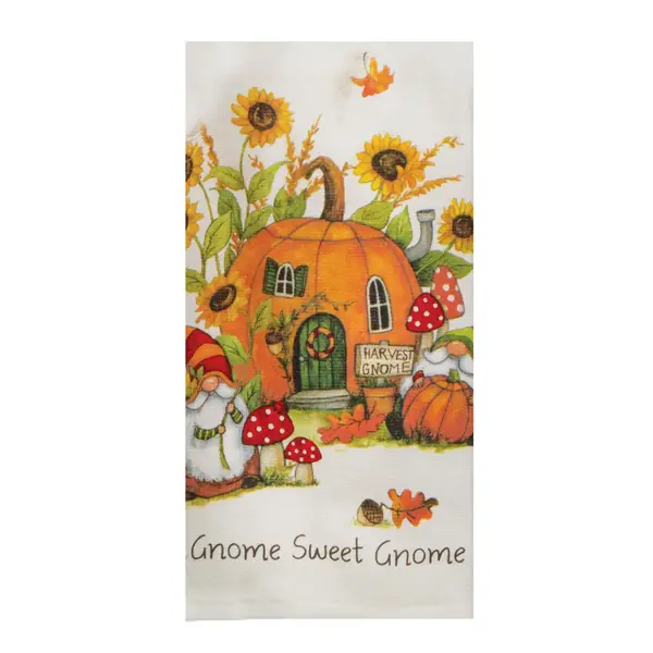 Fall Autumn Gnome Pumpkin Spice Cotton Tea Towels Kitchen