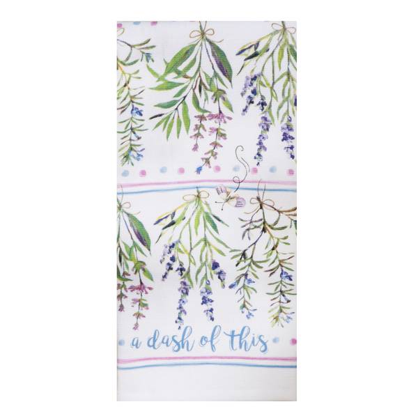 Set of 2 Blue Rooster Floral Terry Kitchen Towels by Kay Dee Designs