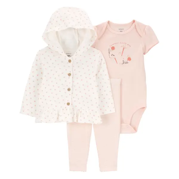 3 GASAS PARA BEBÉ M. 5464-06 (BLANCO CON LAZOS ROSAS) DUFFY BABY