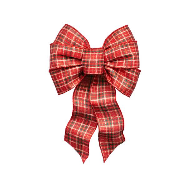 Holiday Trims 7 Loop Red Green Wired Bow - 6158 | Blain's Farm & Fleet
