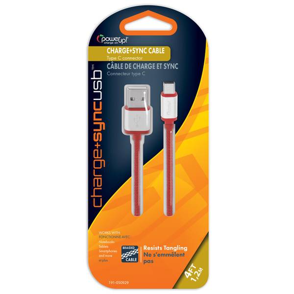 Photo of 4' Braided USB Cable with Metal Ends Type C USB